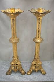 Pair of Traditional Antique Gothic Altar Candlesticks, 25" ht (CU108) chalice co | eBay