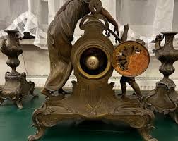 Mantel Clock With Candelabra - Etsy