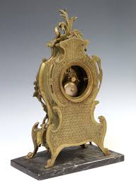 Sold at Auction: FRENCH LOUIS XV STYLE BRONZE MANTEL CLOCK ON MARBLE BASE
