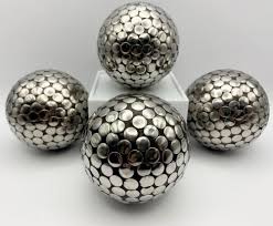 Thumbtack Silver Stud Wood Balls Sphere Orb Modern Decor ...