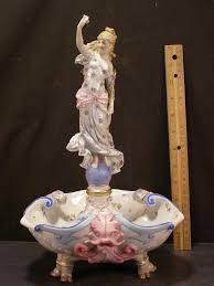 1800's German Porcelain Dolphin Figurine Goddess Faience ...