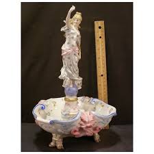 1800's German Porcelain Dolphin Figurine Goddess Faience ...