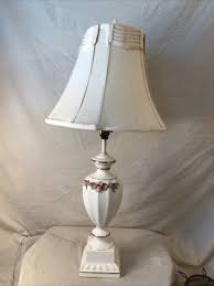 Vintage Porcelain Rosebud Lamp with Gold Trim With Shade | eBay