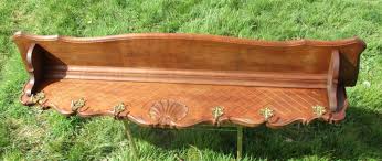 Antique Wooden Coat Hat Rack 6 hooks Carved Wood Stunning - Collectors in the House