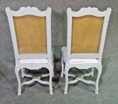 Set of 6 French Cane Back Louis XV Painted Dining Chairs ...