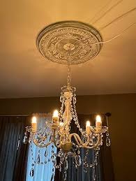 gypsy color The Original Brink House Plug-in 5 Light Crystal White Hanging Swag Chandelier H21”xW19”, White Metal Frame with Clear Glass Stem and Acrylic Crystals - Amazon.com