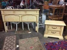 Sold at Auction: Stanley Furniture Solid Wood bedroom set - tallboy, long dresser, 2 nightstands, and headboard -