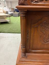 Marble Top Carved Nightstand or Cabinet with Drawer and Door For Sale at 1stDibs