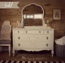 SOLD| Cream & Grey Gustavian Painted Antique Dresser, Shabby ...