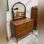 Vintage dresser with mirror - Schneider Auctioneers LLC