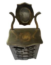 Antique Miniature Dollhouse Brass Tall Chest With Mirror | eBay