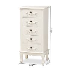 Callen Classic and Traditional White Finished Wood 5-Drawer Chest - Bed Bath & Beyond - 34552196