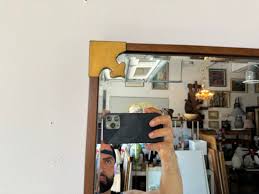 70's Vintage Asian Style Wood and Accent Brass Wall Mirror - Etsy