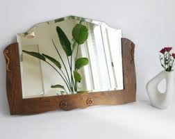 Antique Art Deco Wooden Wall Mirror With Carved Frame, Semi Frameless Beveled Mirror, Ornate Farmhouse Decor - Etsy Australia