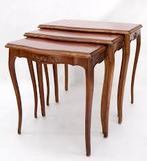 Set of Rouge Tooled Leather Top Carved Walnut Cabriole Leg ...