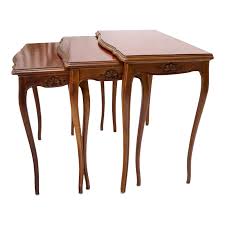 Set of Rouge Tooled Leather Top Carved Walnut Cabriole Leg ...