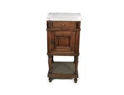 antique art deco Nightstand carved wood marble top end table ...