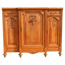Antique French Provincial Belgian Oak Faux Marble Buffet Sideboard Credenza 72" at 1stDibs