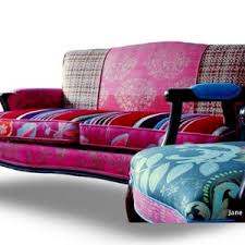 Upcycled French Provincial Loveseat: Magenta Turquoise ...