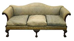 Lot - Chippendale style camel back sofa, 20th C., carved ...