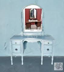 Antique Unpainted Vanity With Mirror and Bench - AVAILABLE - Ready to Custom Paint (blue & White Vanity SOLD - Work Examples) - Etsy