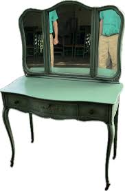 Antique Berkey and Gay Style Painted Vanity Trifold Mirror ...