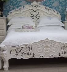 Rococo Bed, Antique White Finish, Baroque Bedroom Furniture ...