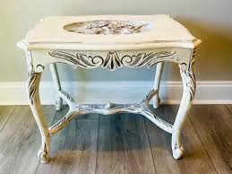 Hand Carved Victorian End Table, Shabby Chic Nightstand ...