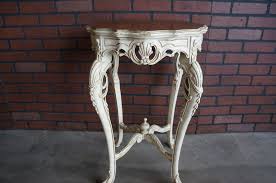Antique French Carved Inlayed End Table | Chairish