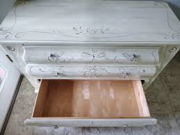 Ethan Allen Hand Painted Chest of Drawers With Mirror | Chairish