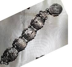 SALE Don Quixote Linked Cuff, Wide Silver Plate Handmade Panel Bracelet UNISEX Silver Plate Cuff W/ 4 Scenes Ornate Connectors & Portrait - Etsy Singapore