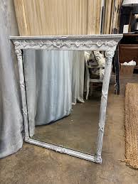 Antique White Patina French Mirror | Chairish