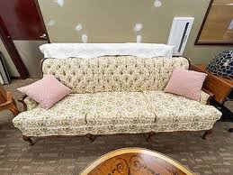 Vintage Custom Curved Skirted Tufted 3cushion Sofa