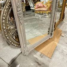 1990s French Style Wall Mirror Bone Color | Chairish