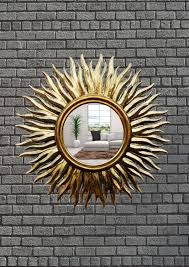 Art Deco Sunburst Mirror: Brass & Resin Wall Decor - Etsy