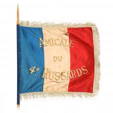 French Silk Tricolor Flag Honoring the 4th Hussars (Lot 146 ...