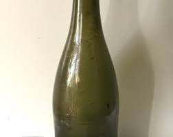Old Vintage Antique Green Glass Bottle - Etsy
