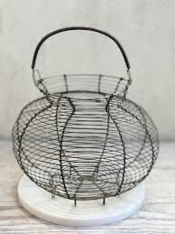 Vintage French Metal Wire Egg Baskets | Rustic French ...