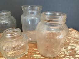 Old Condiment Jars Bottles,clear Glass,set of 5,frenchs ...