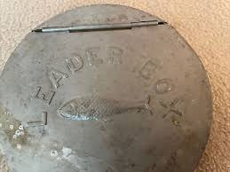 Vintage 1940's Fishing Round Aluminum Embossed Leader Box with Flies & Leader | eBay