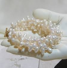 Natural Freshwater Pearls 4 Strand Bracelet in Gold - Etsy