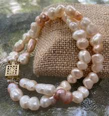 Real Baroque Blush Freshwater Pearl Bracelet 7", Real ...