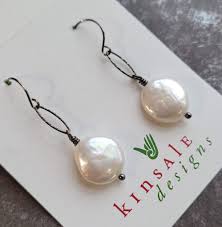 Coin Pearl Delicate Link Earrings – Kinsale Designs Jewelry