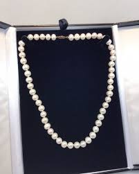 Vintage 10K Gold Clasp 9mm Freshwater Pearl Bead Necklace W ...