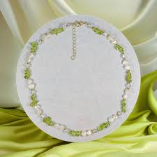 Peridot and Freshwater Cultured Pearl Necklace. Pearl ...