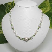 White Pearl & Peridot Crystal Necklace – The Pearl Jewelers