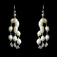 Freshwater Pearl & Swarovski Crystal Chandelier Earrings E 8250