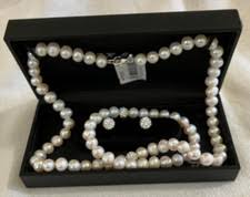 Belle De Mer Cultured Freshwater 7mm Pearl & Crystal Collar Jewelry Set Preowned for sale online | eBay