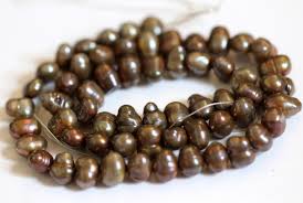 Three Potato Shape Bronze Baroque Pearl Strands GOGO 1871