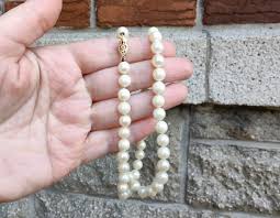 Vintage 7 Mm Ivory Color Freshwater Cultured Pearl 14k Yellow Gold Filigree Clasp Necklace M3 - Etsy